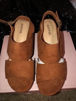 Brown wood heels