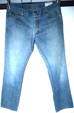 Brunello Cucinelli Men's Blue Straight Leg Denim Jeans Button Fly Size IT 54