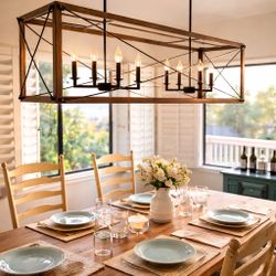 Pottery Barn Modern Farmhouse Rectangular Chandelier – Iron – MUST SELL