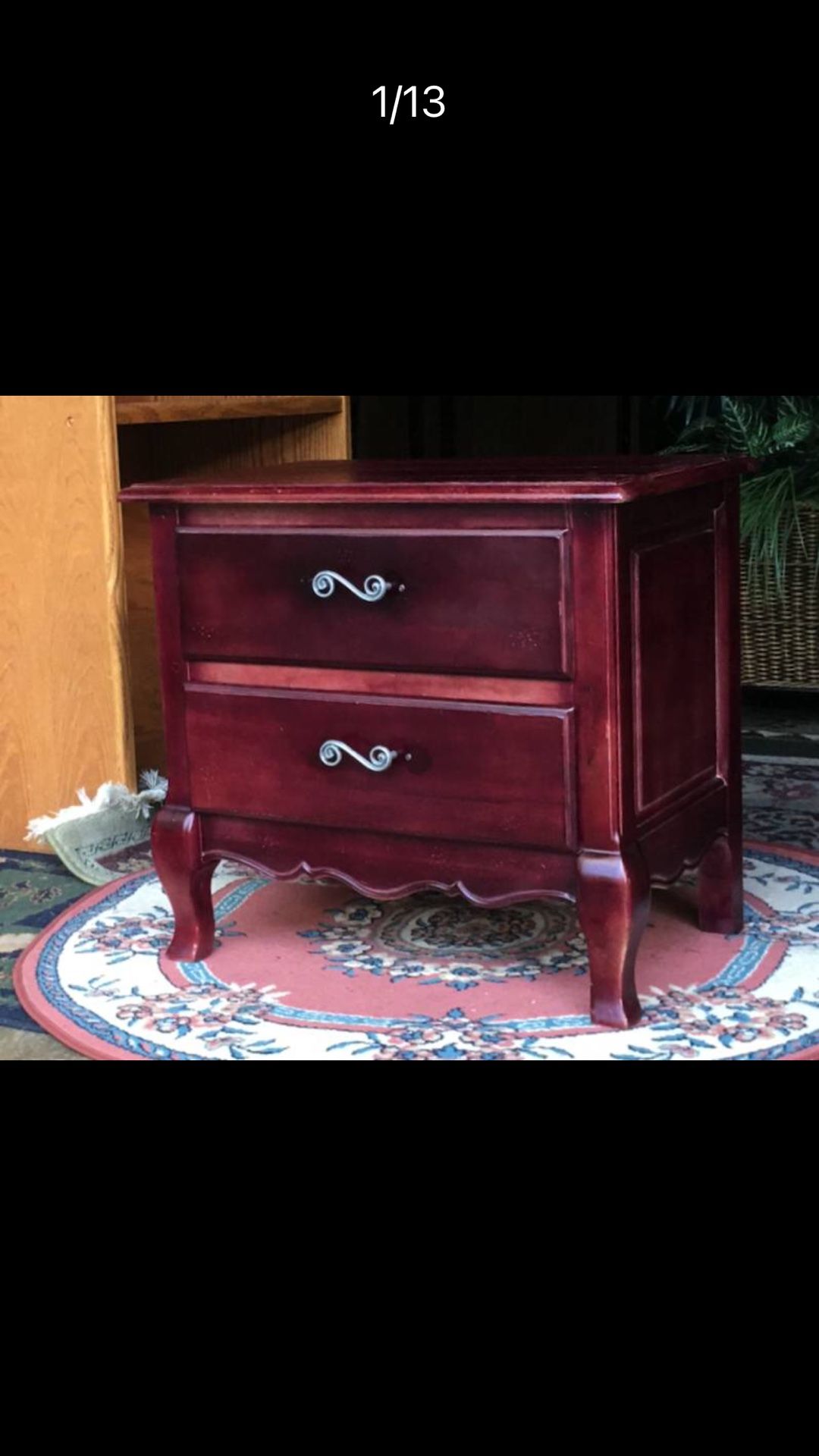 All Solid Wood Queen Anne Style Distressed Look Purple Small Dresser by "White" - 26W x 24H x 16D