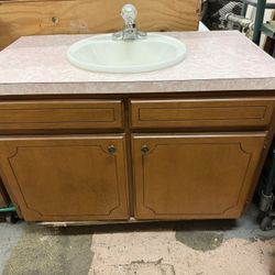 Mid Century Bath Vanity 42”