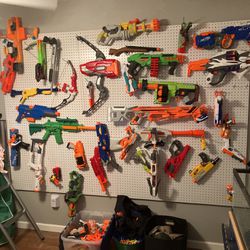 Nerf Guns and Accessories (all Shown)