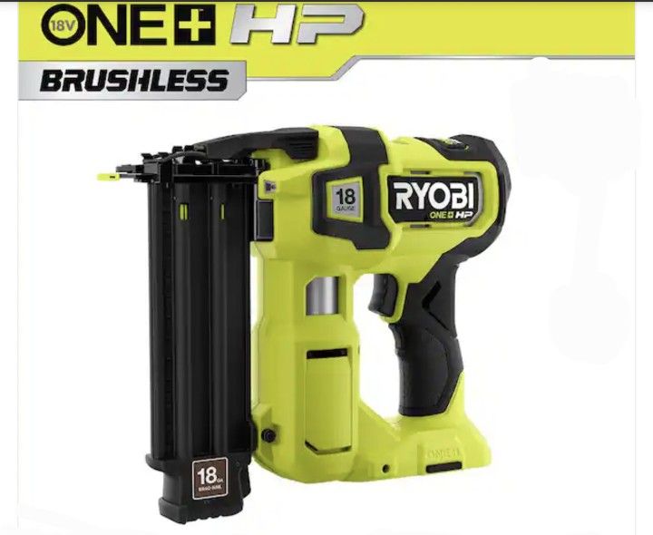 RYOBI
ONE+ HP 18V 18-Gauge Brushless Cordless AirStrike Brad Nailer (Tool Only) (BRAND NEW, SEALED, WITH RECEIPT AND WARRANTY)