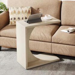 C-Shaped End Table for Couch, Small Sofa Side Table Nightstand