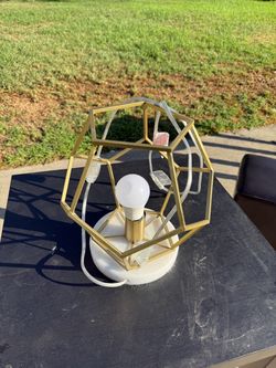 Gold Geometric Cage Table Lamp