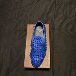 Royal Blue Spiked Loafers 