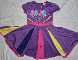 Nickelodeon JoJo's Closet Girls Size 7/8 Rainbow Cheer Skater Dress Purple