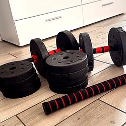 Adjustable Dumbbell & Barbell Set – Multiple Weights, Full Set, Excellent Condition