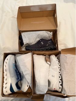 Three pairs of On Clouds brand new in boxes