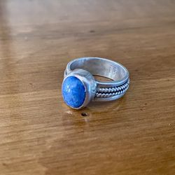 Janice Girardi Sterling Silver and Denim Lapis Ring size 6.5