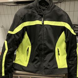 Bilt Motorcycle Jacket (Lime Green/Black, M) 