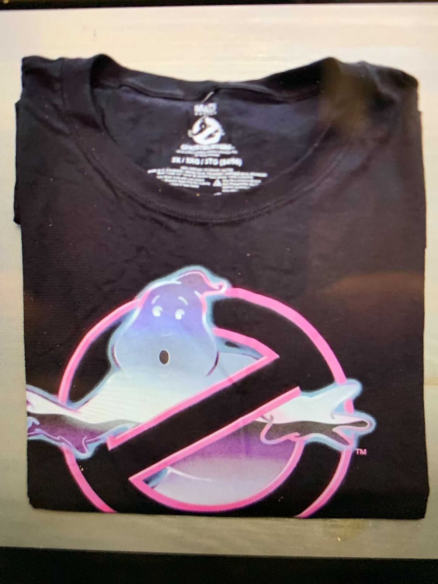 Ghostbusters Shirt Black w Neon Size 3 XL BRAND NEW Excellent Condition