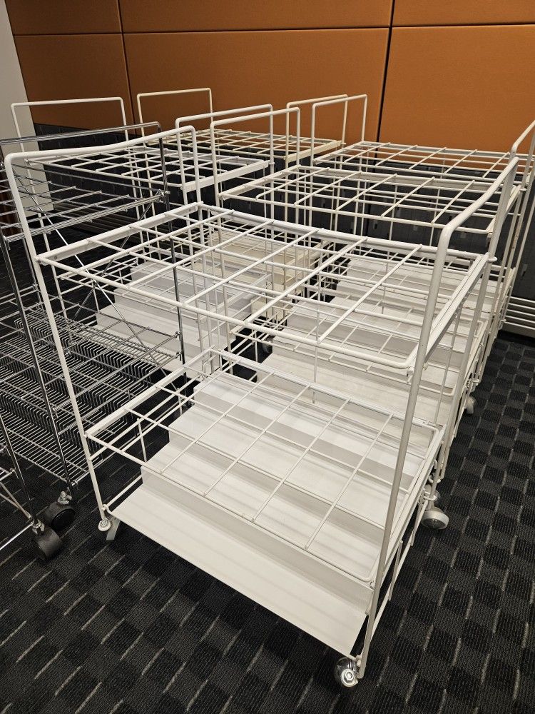 Paper Blueprint Storage Rack/Bin/Cart Wire Roll File Holder with Wheels Metal Cabinet Vertical Tube Poster Organizer
