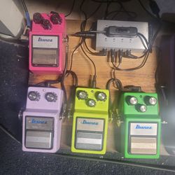 4 Vintage Ibanez Pedals TS9, SD9, CS9, AD9