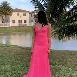 B.Darlin Pink Sequence Prom Dress