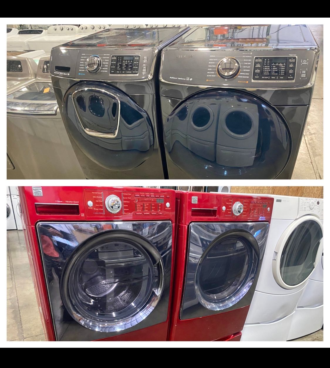 WASHER & DRYER ELECTRIC & GAS TOP & FRONT LOAD SETS* FREE WARRANTY ATTACHMENTS etc. …