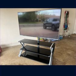 LG 65” 4K Smart TV + Glass TV Stand (Read Description)