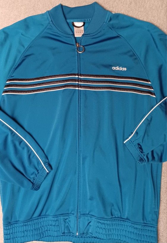 Vintage Adidas Mens Size Large Full Zip Jacket Coat Excellent Condition