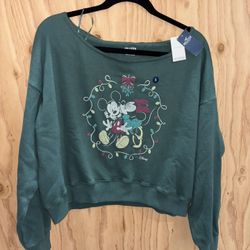 Minnie and Mickey Under The Mistletoe Sweater 