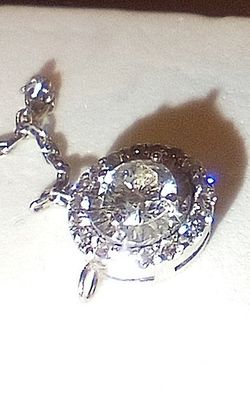 14k White Gold Chain With Diamond Pendant 