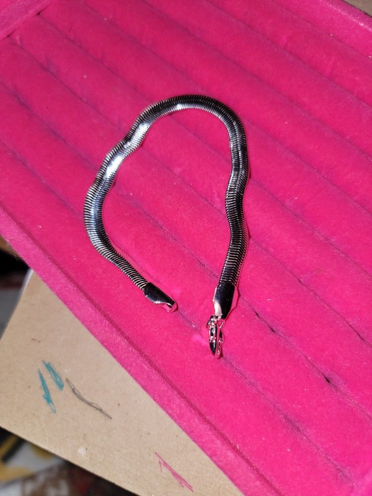 8 Inch 925 Sterling Silver Snake Bracelet 4mm