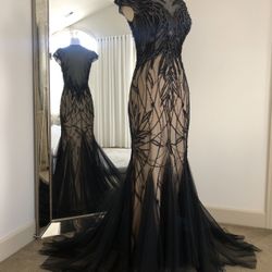 Gorgeous Terani  Couture Formal Evening Dress with Train . Size 4