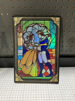 New Disney Beauty and the Beast Stained Glass Window Replica Journal 