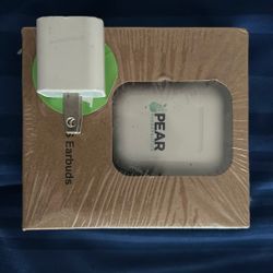 Pear Wireless Earbuds New In Box Very Similar To Apple Earbuds Also Comes W/Real Apple Charger Block! Great Deal!