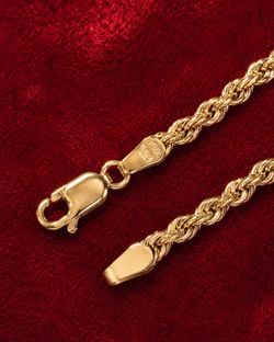 18K Italian Gold Rope Chain Choker and Bracelet Set