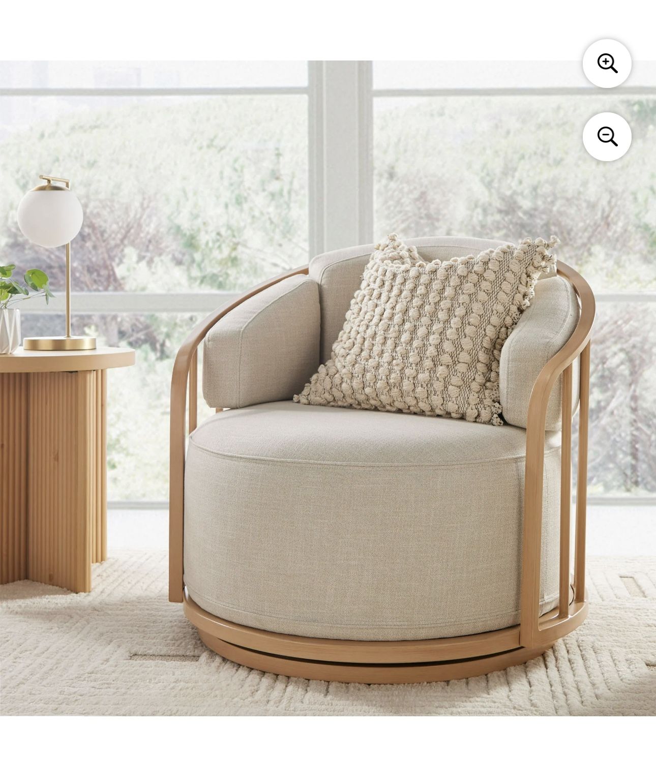 Better Homes & Gardens Lillian Swivel Birdcage Chair, Cream Linen