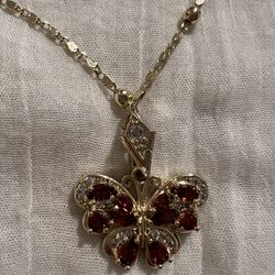 Red Butterfly Necklace