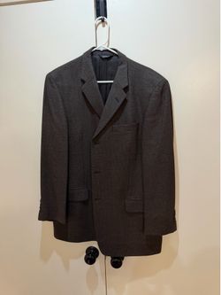 Claiborne 100% Lambswool Sport Coat Blazer 42R Brown Tweed