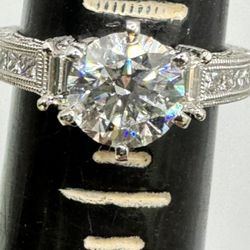 Lab Created Diamond 1.38 Carat Platinum Ring