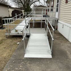 All Aluminum Handicap Ramp With 2-  5’ Platform And 1-4’ Platform And 3’ Ramps 