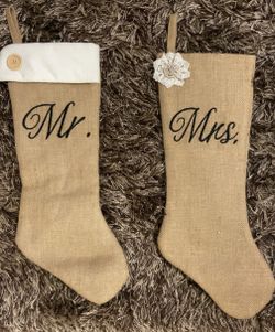 Embroidered Mr. & Mrs. Christmas Stockings