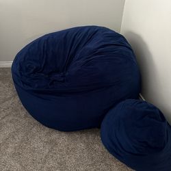 Large Blue Bean Bag Chair For Adults 