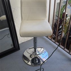 White Stool With Metallic Base - Great Condition