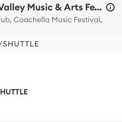 Coachella W2 w/shuttle April 17-19th