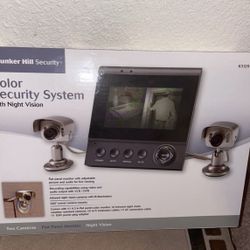 BUNKER HILL SECURITY SYSTEM WITH NIGHT VISION 2 CAMERAS PLUS FLAT SCREEN MONITOR