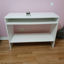 Versatile White Open-Shelf Console Table / Storage Desk (40" Wide)