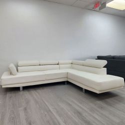 Sofa Seccional Blanco ⚜️ White Sectional Sofa 🚚[Fast-Delivery]💨