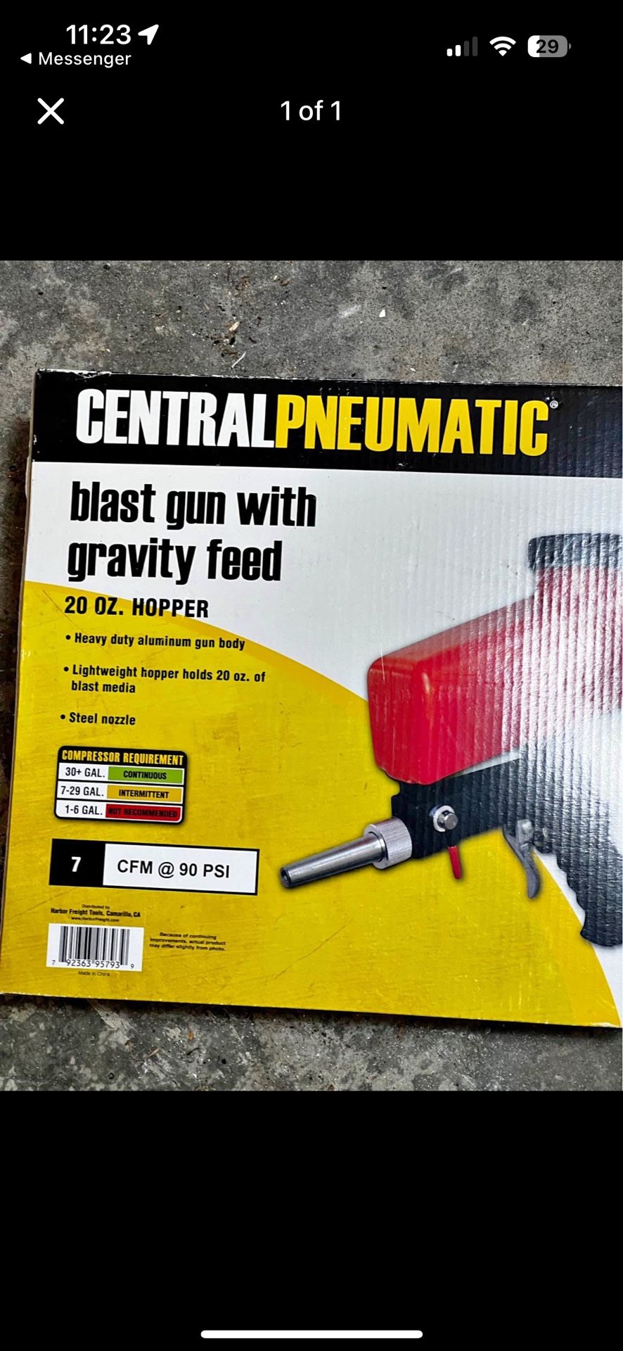 Central Pnuematic Sand Blast Gun