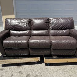 High End Real Leather Recliner Couch Set