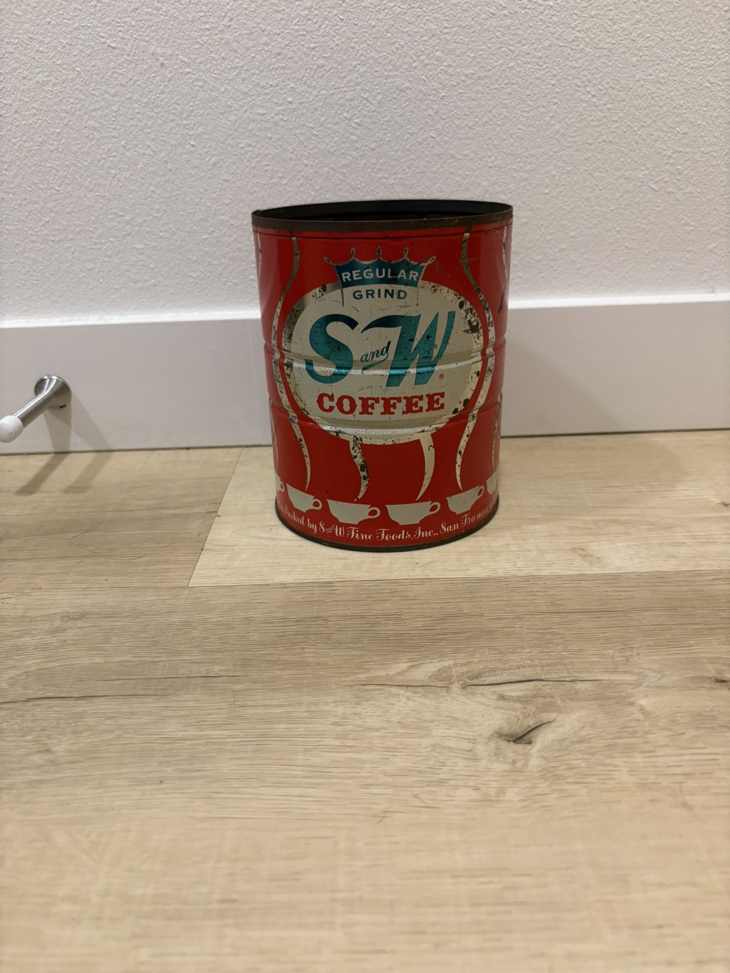 Vintage Coffee Can Flower Vase
