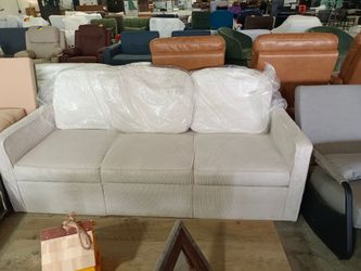 Off-white, three-seater sofa, 2 drawers. $230 Warehouse Address: 2745 Boone st  Columbia sc 29204 Behind DOLLAR TREE 【First Gate entrance with Mailbox