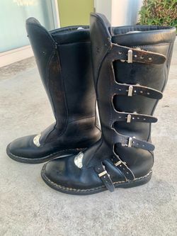 Vintage Malcolm Smith x Early Alpinestars Motocross Boots Leather MX size 11.5