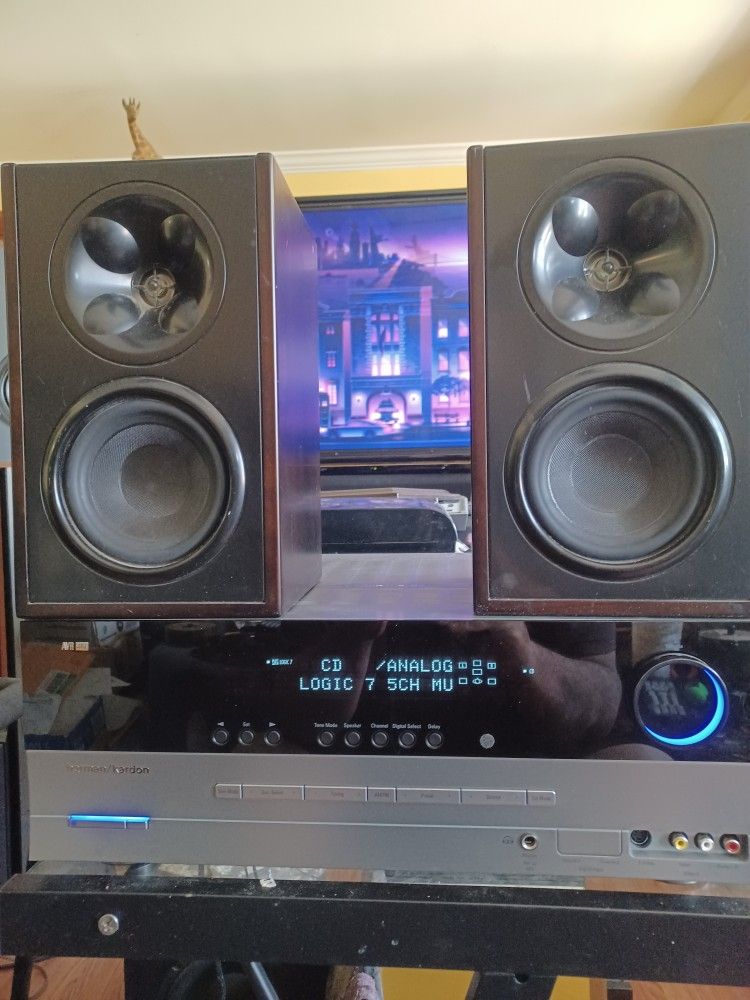 HARMAN KARDON AVR-147 RECEIVER/SONY PHONO/KLIPSCH WB14 WIRED BOOKSHELF SPEAKERS $600 FINAL PRICE