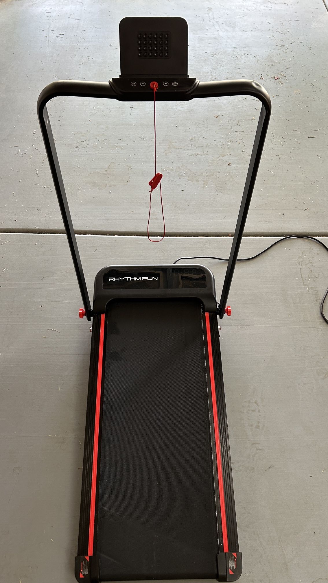 - RHYTHM FUN Incline Foldable Treadmill, Walking Pad Treadmill with Incline, 300 lbs Portable Treadmills with Handles.