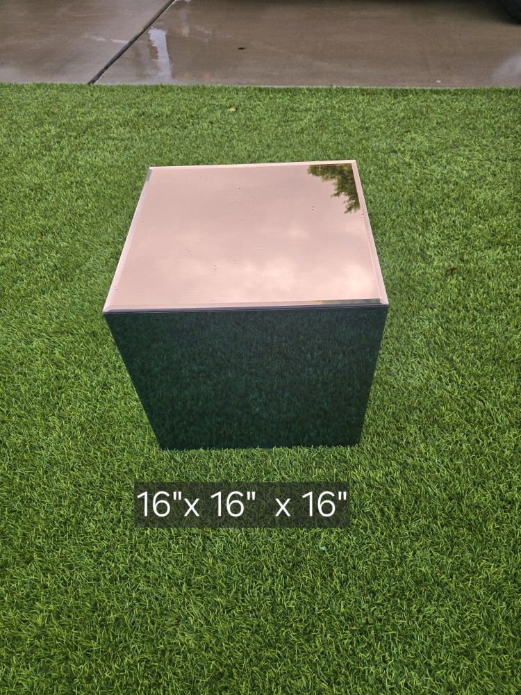 Mirror Cube Side Table 
