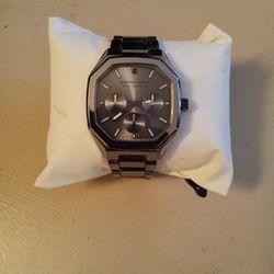 Geoffrey Beene Blue Sapphire Stainless Steel Watch New